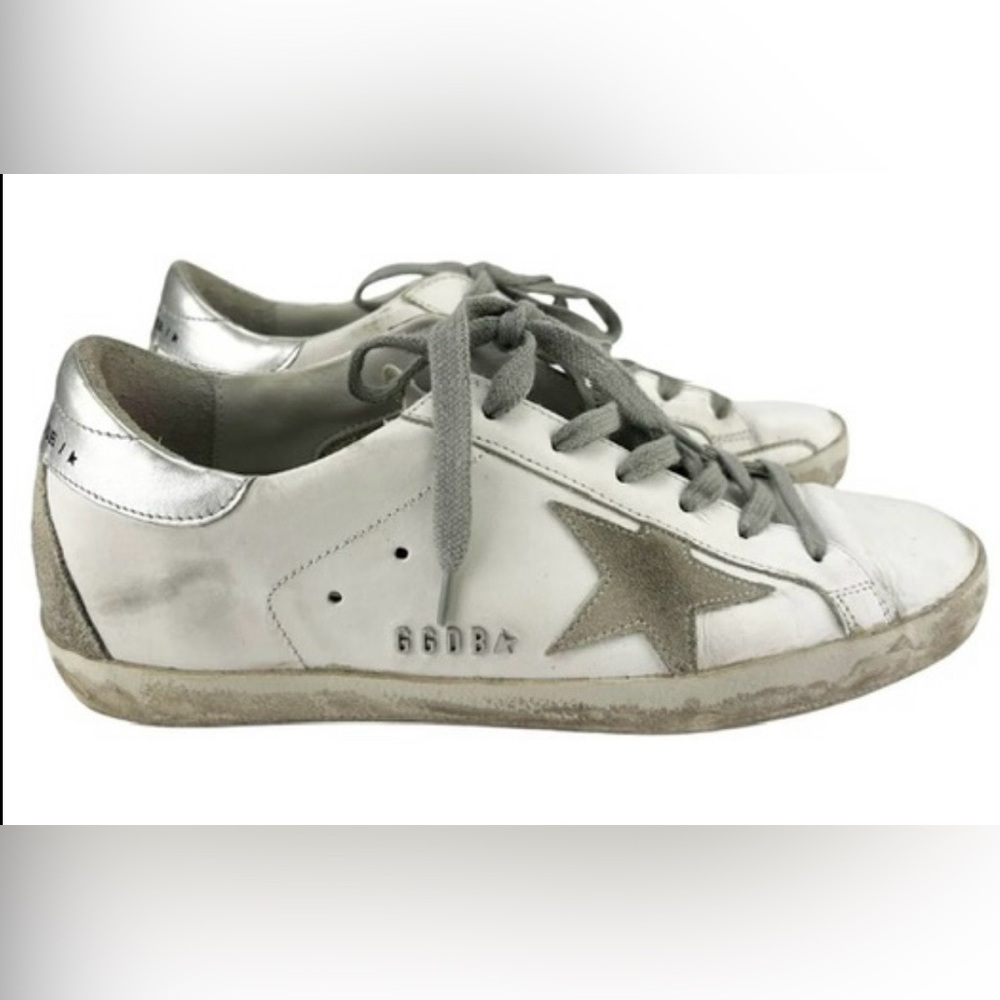 Golden Goose Superstar White Ice Silver Sneakers